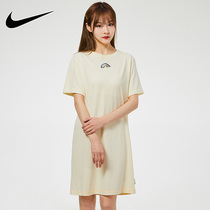 Nike womens short sleeve 2021 autumn new casual loose sportswear big T-shirt dress DJ6202-111