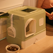 Villa cat litter basin Fully enclosed deodorant anti-belt sand Oversized cat toilet Top-entry cat shit basin Cat supplies