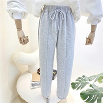 Brand discount womens counter retreat tail goods clearance autumn and winter loose Haren pants casual sports bunch foot pants women