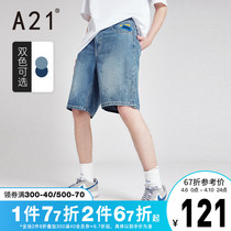 A21 Mens Clothing Jeans Short 2022 Summer new casual mens pants Chauffhanger Mens cool pants Ins wind shorts