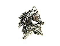 PlanetZia Beautiful Pendant Charm of Two Mustang Hor