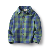 Bambina childrens clothing 2021 autumn new boys shirt long sleeve cotton middle child plaid shirt childrens shirt