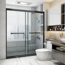 Net red shower room partition one-shaped glass door toilet simple push-pull Bath screen bathroom dry and wet separation household