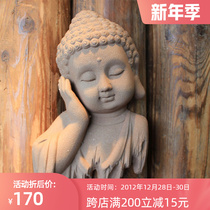 New home Chinese wall decoration Creative Wall Wall jewelry wall decoration ceramic Buddha statue wall hanging decoration Zen top decoration
