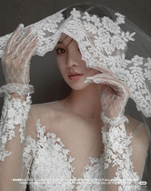 Brides new wedding photo modeling beautiful lace lace veil photo studio photography location Sen Department veil fairy beauty