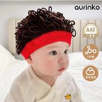 Baby hat fall winter baby cute super cute funny wool hat baby explosive head male treasure wig pullover hat