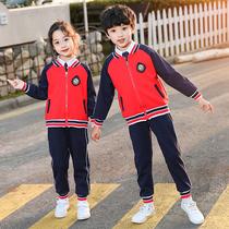 Kindergarten garden clothes Spring and Autumn clothes Primary school school uniforms suit class clothes Childrens British style summer sportswear three-piece suit