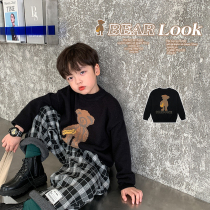 Yuanyuan home childrens clothing winter clothing 2021 new boys sweater baby sweater childrens base shirt cartoon round neck