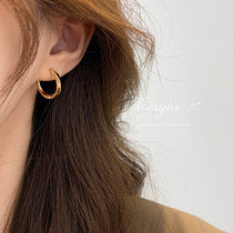 Ole Clear Barn Pick Up Missing Niche Design Feel Silver Needle Ear Nail Woman Superior Air Quality Circle Earrings Ring Ear Accessories