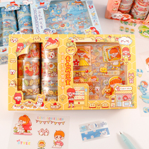 ins Wind cute hand account stickers and paper tape set girl heart account decoration material gift box