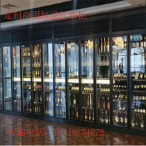 Custom Stainless Steel Thermostatic Wine Cabinet Wine Rack Display Case Home Basement Wine Cellar Whole Dress Glass Red Wine Display Cabinet