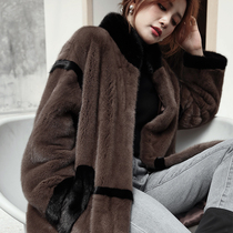 Imported whole marten fur coat velvet 2021 Haining new winter mink fur women young fashion coat long