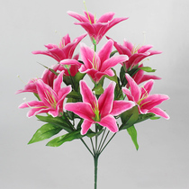 Simulation bouquet 10 Lily Flower perfume lily Tiger Orchid living room ornaments fake flower silk flower plastic flower dried flower