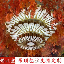 New wedding props Roman three-story Wedding Hall hotel soft loading large iron carved ceiling can be customized