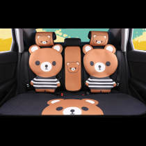Cartoon Season Car Cushion Summer Breathable Solid Car Cushion Car Accessories Woman Non-slip Anti Crease Free Tie Lovers Cute Seat Cushion
