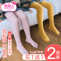 Antarctic childrens pantyhose Girls base socks Baby spring and autumn thin section Baby socks with feet socks spring and summer section