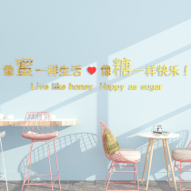 Net red punch card photo background Dessert cake store decoration Coffee milk tea wall bar sticker creative layout