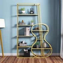 Office Floor Shelves Iron Art Multilayer Shelve Solid Wood Nets Red Creative Shelf Living Room Minimalist Containing Shelf