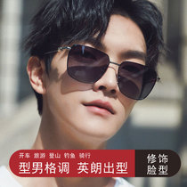 Glasses mans large face No degree large frame radiation protection blue light new sunglasses polarized sunglasses men tledkn