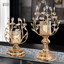 European style retro creative metal candlestick furnishings living room dining room desktop home decorations model room light luxury ornaments