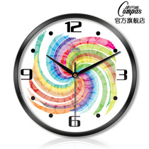 Kangbas clock living room bedroom creative metal wall clock silent scanning three generations smart radio clock 141