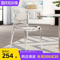 Nordic creative transparent stool acrylic modern simple crystal makeup chair Net red ins chair plastic dining chair