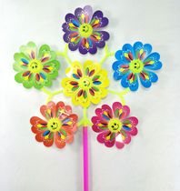  Six-wheel sequin windmill colorful plastic color traditional small windmill square park stall Hot sale childrens toys
