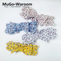  MuGo summer fresh small floral bow hair band pastoral style girl home face wash hair band thin section