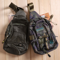 Military-industrial Camouflated Chest Bag Fashion Trends Tactics Outdoor Waterproof Canvas Chest Front Bag Single Shoulder Inclined Satchel Sport Mens Bag