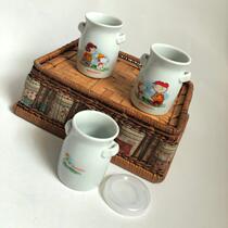 Ceramic cans Snoopy with lid ceramic binaural pudding bottles sugar jars milk cans yogurt bottles mousse jelly cups