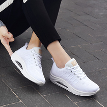 White square dance shoes female ghost step dance shoes new soft bottom wear-resistant fitness shoes mesh shake sports shoes dancing shoes