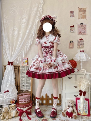 taobao agent Genuine cute summer dress, Lolita OP, Lolita style, with short sleeve