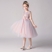  Princess dress Girls summer childrens dress Summer Western style skirt Childrens clothing Little girl performance dress gauze skirt