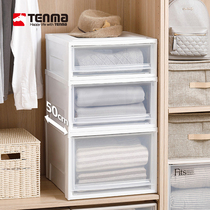  Japan Tenma drawer storage box Wardrobe storage box Transparent plastic clothing storage box Clothes storage box