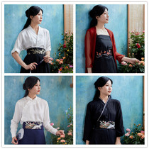 (Huaguo) Embroidery waist seal crane bamboo leaf red plum Chinese style wide belt 4 optional belt Joker