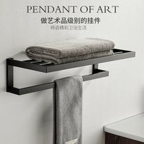 304 stainless steel black perforated towel rack toilet light luxury wind towel rack bathroom rack toilet pole