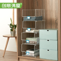 Wardrobe storage basket Wardrobe storage shelf Drawer cabinet inner partition layered rack Punch-free compartment shelf
