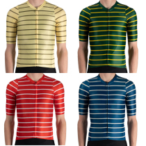 2022 new summer stripe simple men's bicycle riding clothing short sleeve road car clothing cycling shirt outdoor clothing