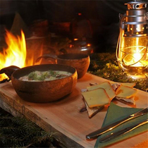 Finnish Kupilka Soup Bowl Nordic Wooden Bowl bushcraft Outdoor Mumming Tableware Set Send Holter Bag Leather Rope