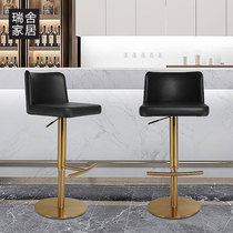 Light luxury bar chair home Modern simple lift rotating bar stool bar stool bar backrest high stool American front bench chair