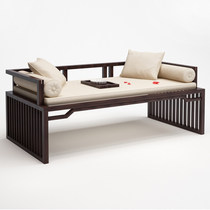 New Chinese Luohan bed Zen modern Chinese style solid wood sofa double bed bed leisure recliner Tenon furniture
