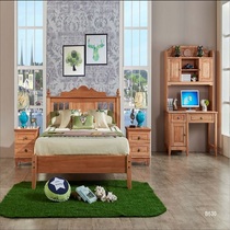 Barbitt walnut paint-free bed double bed Master Bedroom 1 2m bed bed modern simplicity