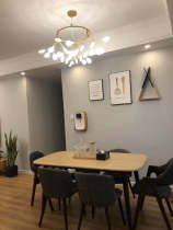 Actually Home Yueyang Avenue Shop 3 floor CBD Home Norway Forest dining table and chairs One table Four chairs wood grain color