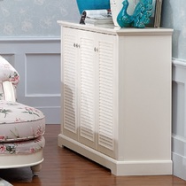 Langsa rubber wood solid wood home shoe cabinet pastoral style furniture TNX-A shoe cabinet home home