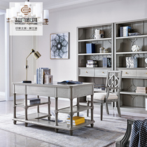 Extraordinary furniture impression North America Morandi series Light luxury American solid wood desk Office desk Study furniture