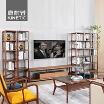 Connedon Nordic imported black walnut solid wood modern style pendulum frame living room simple solid wood decorative grid furniture