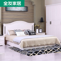 Quanyou American country high box bed bedroom simple 1 8 meters high box storage bed store with the same 66202H