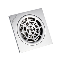 NNWA Anhua Bathroom Bathroom balcony Spring-type brass Chrome-plated floor drain NDL50T621