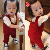 Spring and Autumn Baby Cute Knitted Strap Korean Winter Women Baby Wool Pants Childrens Autumn Pants