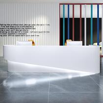 Front desk reception desk white painted paint front desk company curved bar beauty salon cashier desk early education kindergarten front desk